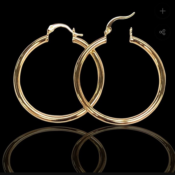 18K Gold Filled Hoop Earrings 1 pair - Picture 4 of 11